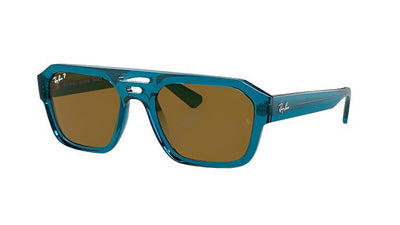 Ray-Ban Carrigan RB4397-Sunglasses-Transparent Light Blue-Dark Brown Polarized-54