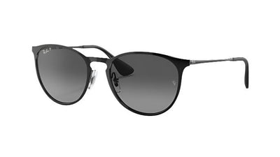 Ray-Ban Erika Metal RB3539-Sunglasses-Shiny Black-Grey Gradient Polarized-54