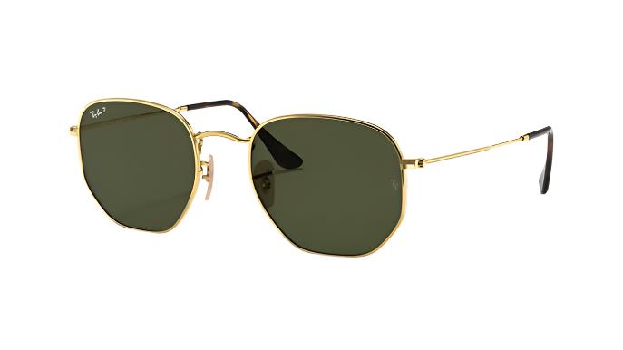 Ray-Ban Hexagonal RB3548N-Sunglasses-Gold-G-15 Polarized-51