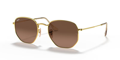 Ray-Ban Hexagonal RB3548N-Sunglasses-Gold-Grey-51
