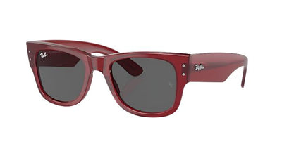 Ray-Ban Mega Wayfarer RB0840S-Sunglasses-Transparent Red-Dark Grey-51