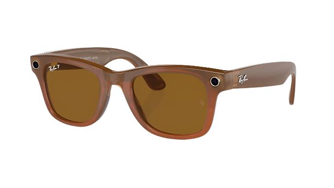 Ray-Ban Meta Wayfarer RW4008-Sunglasses-Caramel-Brown Polarized-53