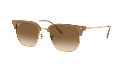 Ray-Ban New Clubmaster RB4416-Sunglasses-Beige on Gold-Light Brown-51