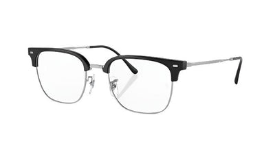 Ray-Ban New Clubmaster RX7216-Eyeglasses-Black on Silver-Clear-51