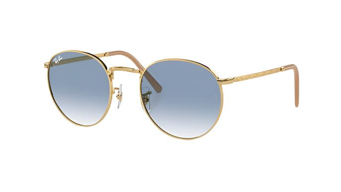 Ray-Ban New Round RB3637-Sunglasses-Gold-Blue Gradient-53