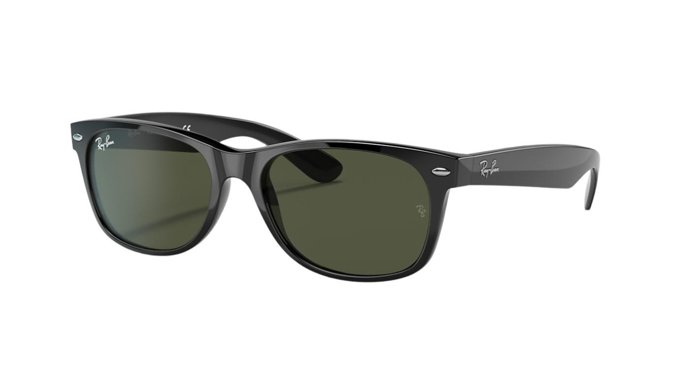 Ray-Ban New Wayfarer RB2132-Sunglasses-Black Rubber-G-15-58