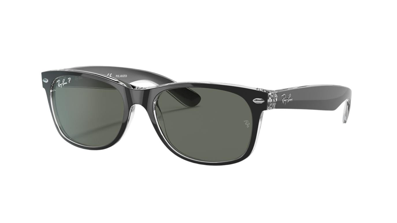 Ray-Ban New Wayfarer RB2132-Sunglasses-Black on Transparent-G-15-55