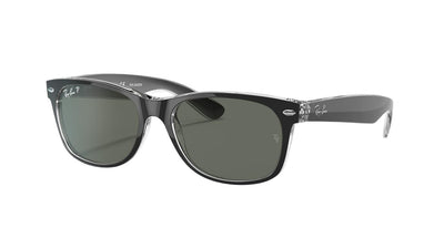 Ray-Ban New Wayfarer RB2132-Sunglasses-Black on Transparent-G-15-55