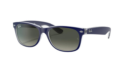 Ray-Ban New Wayfarer RB2132-Sunglasses-Matte Blue-Grey Gradient-55