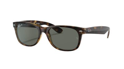 Ray-Ban New Wayfarer RB2132-Sunglasses-Tortoise-Green Polarized-55