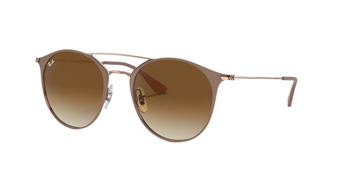 Ray-Ban RB3546-Sunglasses-Pink on Gold-Brown Gradient-52