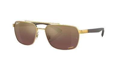 Ray-Ban RB3701-Sunglasses-Arista Gold-Purple/Gold Polarized Chromance-59