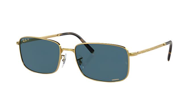 Ray-Ban RB3717-Sunglasses-Gold-Blue Polarized Chromance-57