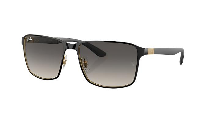 Ray-Ban RB3721-Sunglasses-Black on Gold-Grey-59