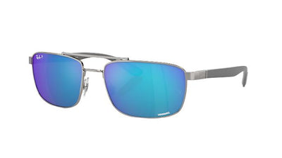 Ray-Ban RB3737CH-Sunglasses-Gunmetal-Green & Blue Polarized Chromance-60