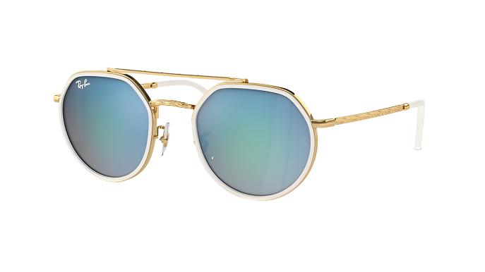 Ray-Ban RB3765-Sunglasses-Arista Gold-Blue Mirror-53