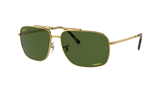 Ray-Ban RB3796-Sunglasses-Legend Gold-Dark Green Polarized-62