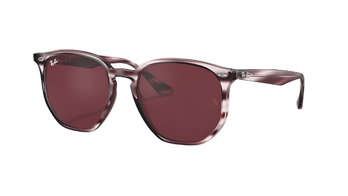Ray-Ban RB4306-Sunglasses-Striped Bordeaux Havana-Dark Violet-54