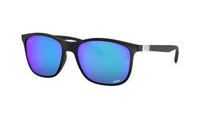Ray-Ban RB4330CH-Sunglasses-Black-Blue Mirror Polarized Chromance-56