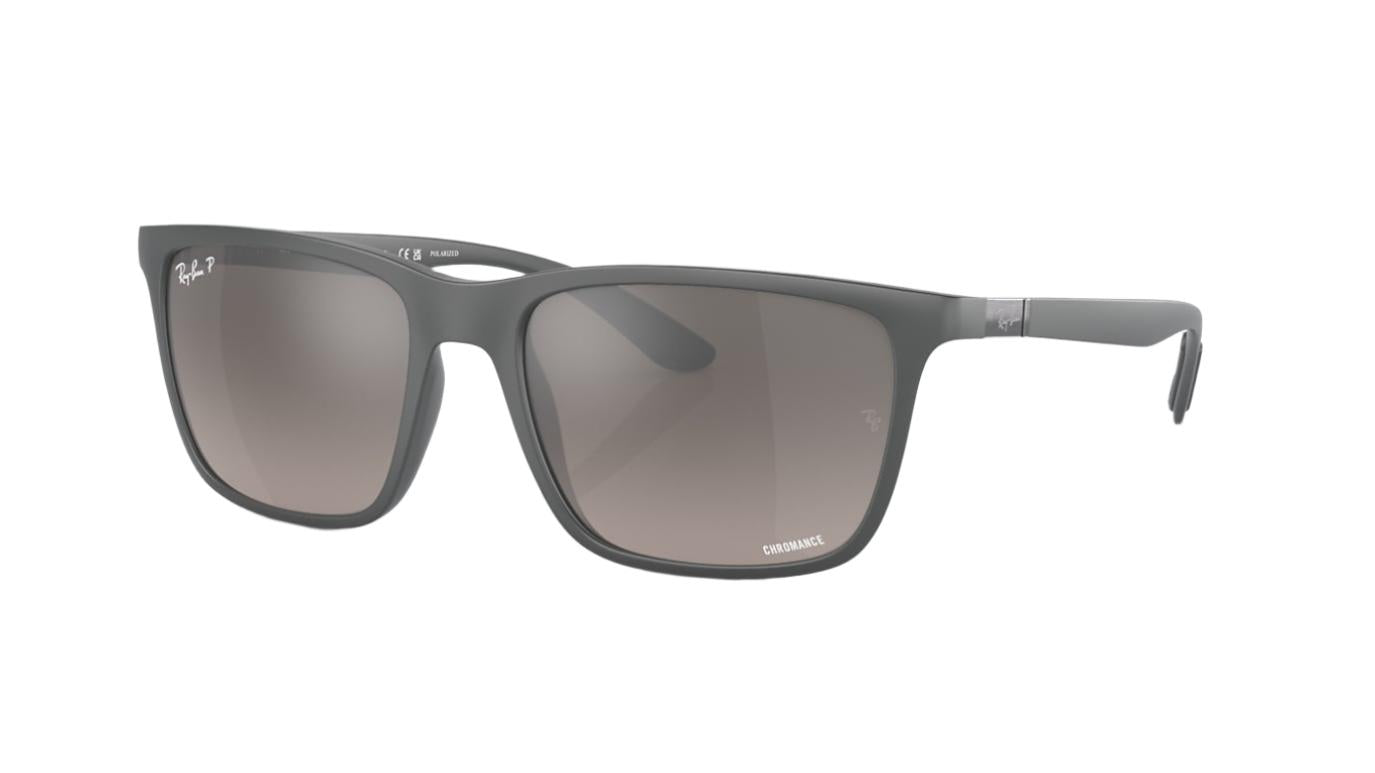 Ray-Ban RB4385-Sunglasses-Matte Grey-Grey Mirror Polarized Chromance-58
