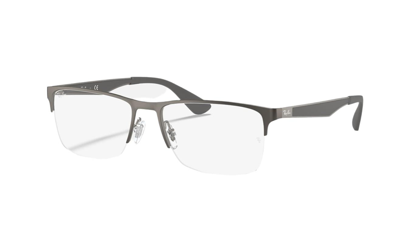 Ray-Ban RX6335-Eyeglasses-Matte Gunmetal-Clear-58