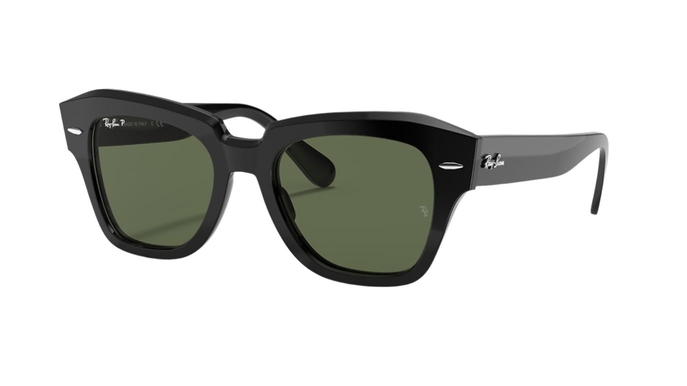 Ray-Ban State Street RB2186-Sunglasses-Black-Green Polarized-49