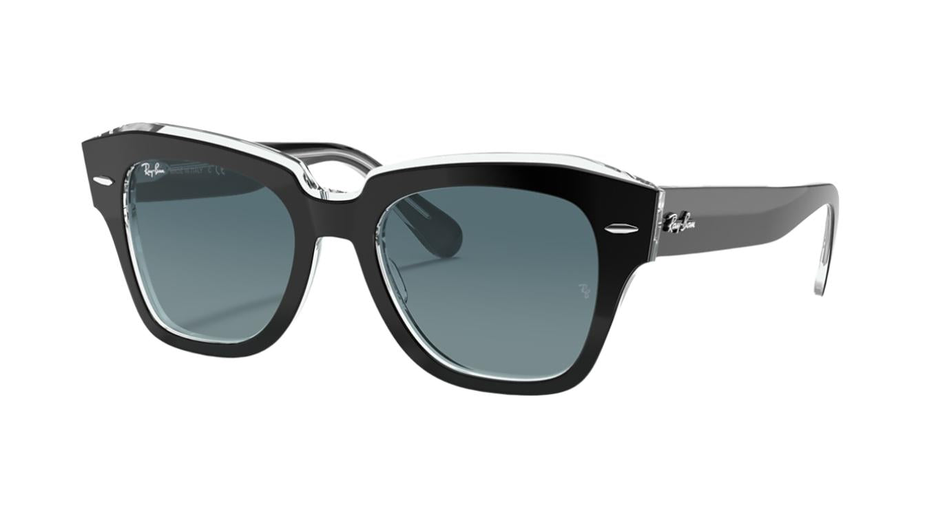 Ray-Ban State Street RB2186-Sunglasses-Black on Translucent-Blue Grey Gradient-49