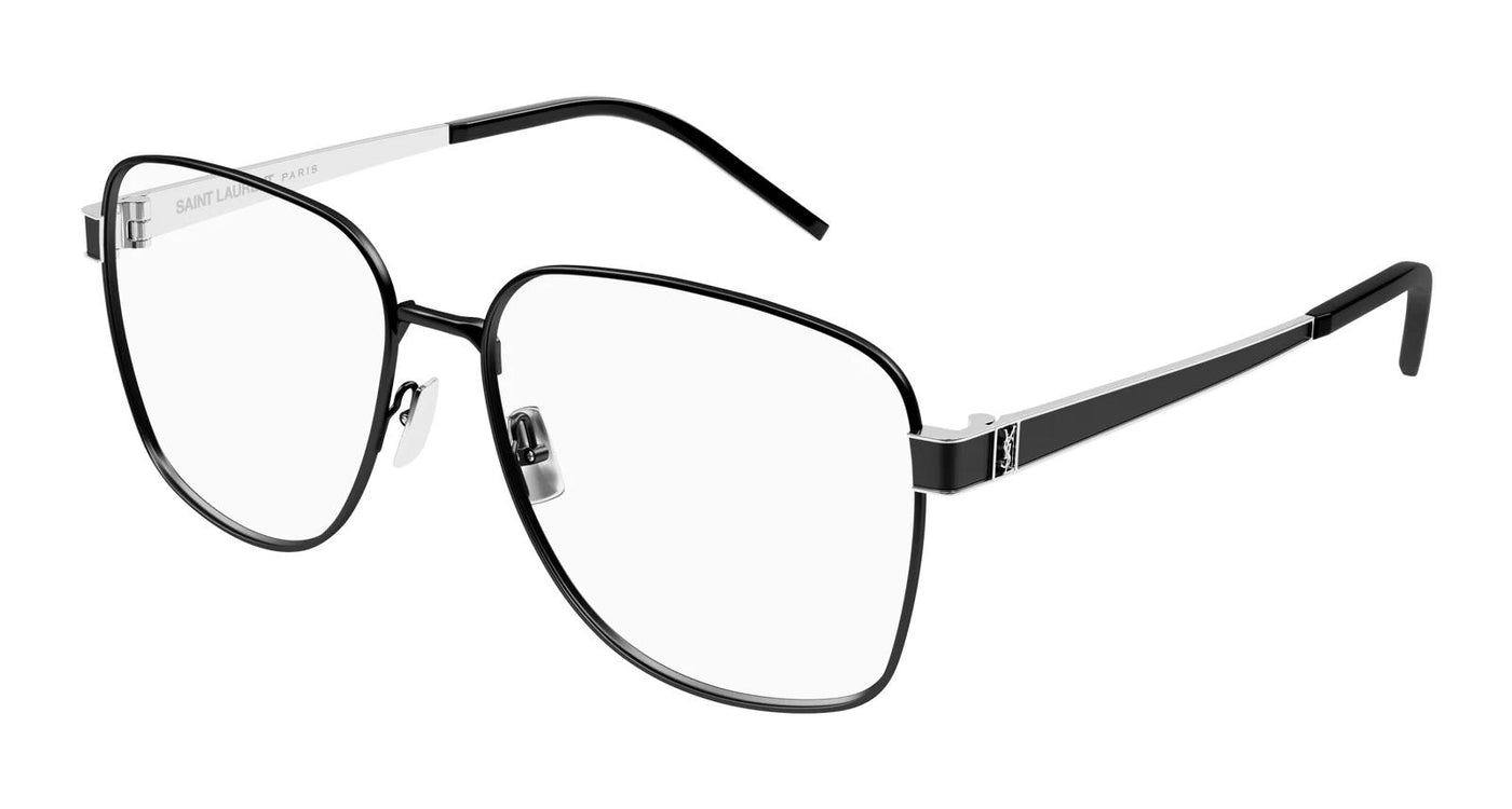 Saint Laurent SL M134-Eyeglasses-Black/Silver-Demo Lenses-