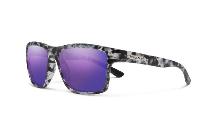 Suncloud A-Team-Sunglasses-Matte Ice Tortoise-Polarized Purple Mirror-