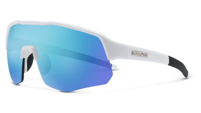 Suncloud Cadence-Sunglasses-White-Polarized Blue Mirror-