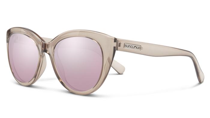 Suncloud Cityscape-Sunglasses-Transparent Taupe-Polarized Pink Mirror-