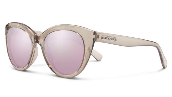 Suncloud Cityscape-Sunglasses-Transparent Taupe-Polarized Pink Mirror-