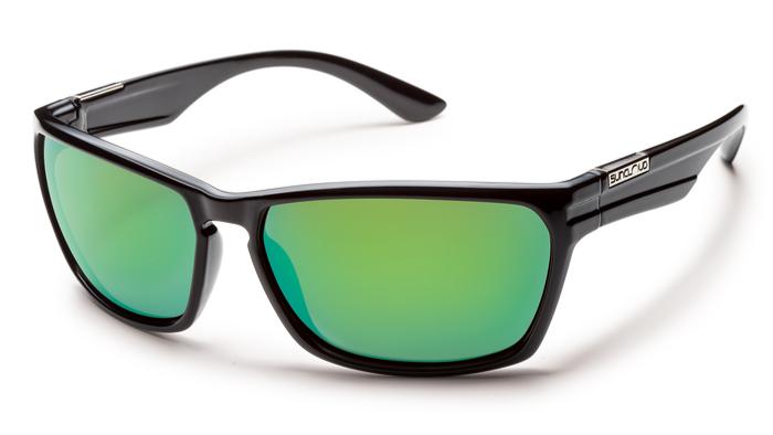 Suncloud Cutout-Sunglasses-Black-Polarized Green Mirror-