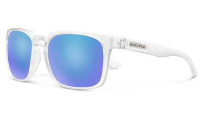 Suncloud Hundo-Sunglasses-Matte Crystal-Polarized Blue Mirror-