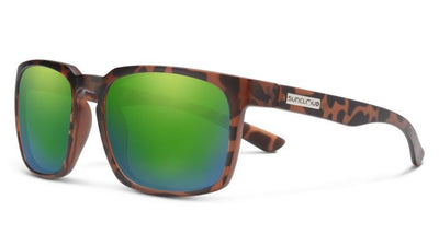 Suncloud Hundo-Sunglasses-Matte Tortoise-Polarized Green Mirror-