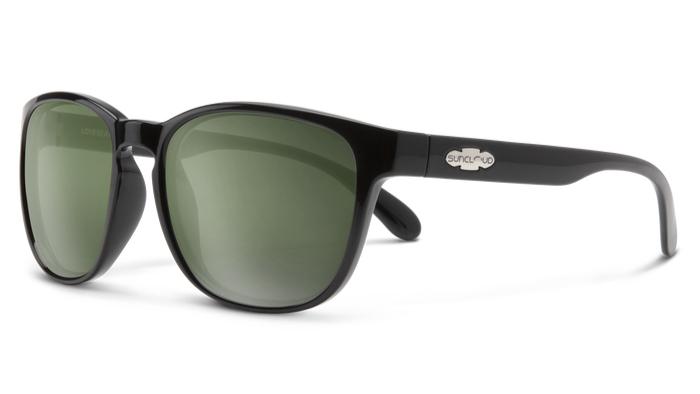 Suncloud Loveseat-Sunglasses-Black-Polarized Gray Green-