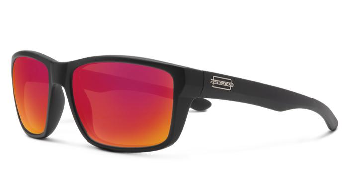 Suncloud Mayor-Sunglasses-Matte Black-Polarized Red Mirror-