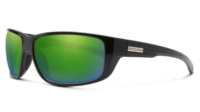 Suncloud Milestone-Sunglasses-Black-Polarized Green Mirror-
