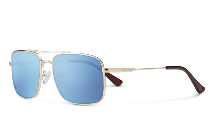 Suncloud Payback-Sunglasses-Gold-Polarized Aqua Mirror-