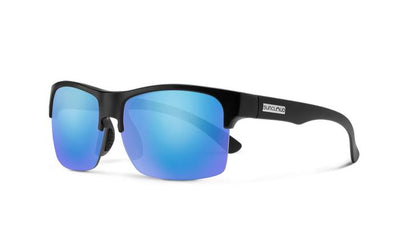 Suncloud Rambler Lite-Sunglasses-Matte Black-Polarized Blue Mirror-