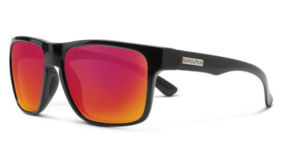 Suncloud Rambler-Sunglasses-Black-Polarized Red Mirror-