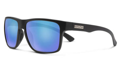 Suncloud Rambler-Sunglasses-Matte Black-Polarized Blue Mirror-