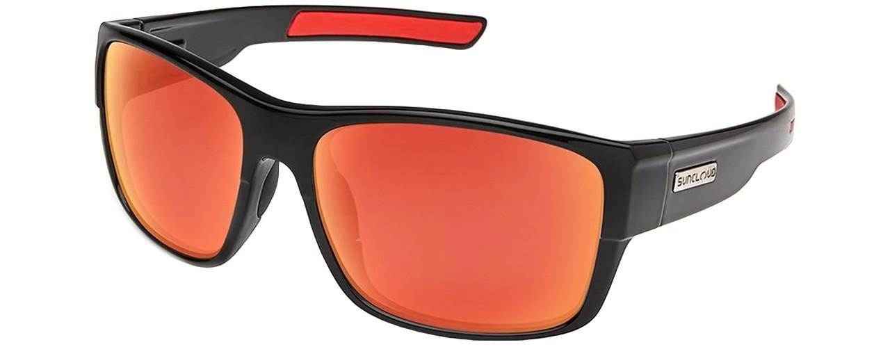 Suncloud Range-Sunglasses-Black-Polarized Red Mirror-