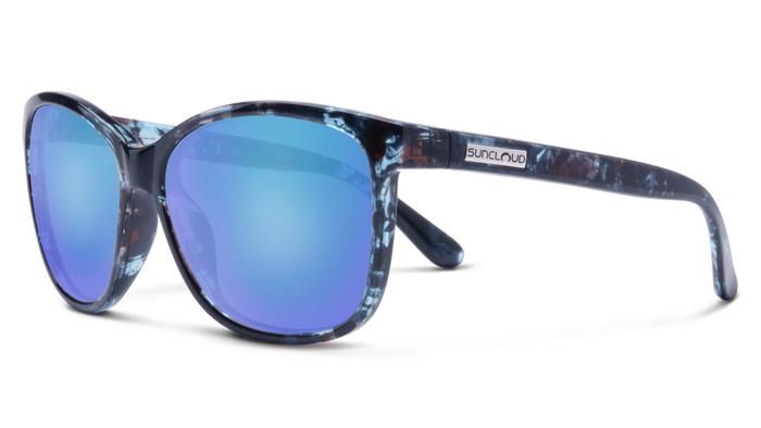 Suncloud Sashay-Sunglasses-Blue Tortoise-Polarized Blue Mirror-