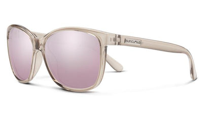 Suncloud Sashay-Sunglasses-Transparent Taupe-Polarized Pink Gold Mirror-