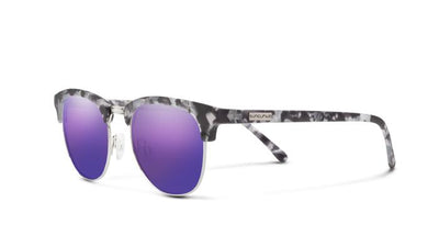 Suncloud Step Out-Sunglasses-Matte Ice Tortoise/Silver-Polarized Purple Mirror-