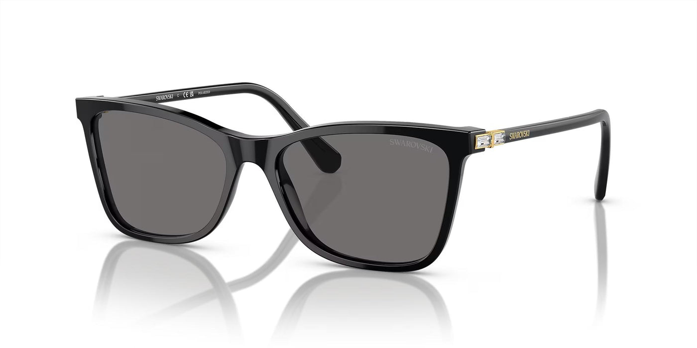 Swarovski SK6004-Sunglasses-Black-Dark Grey Polarized-