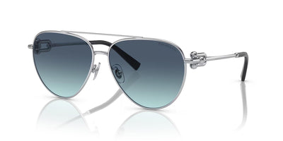 Tiffany TF3092-Sunglasses-Silver-Azure Blue Gradient-