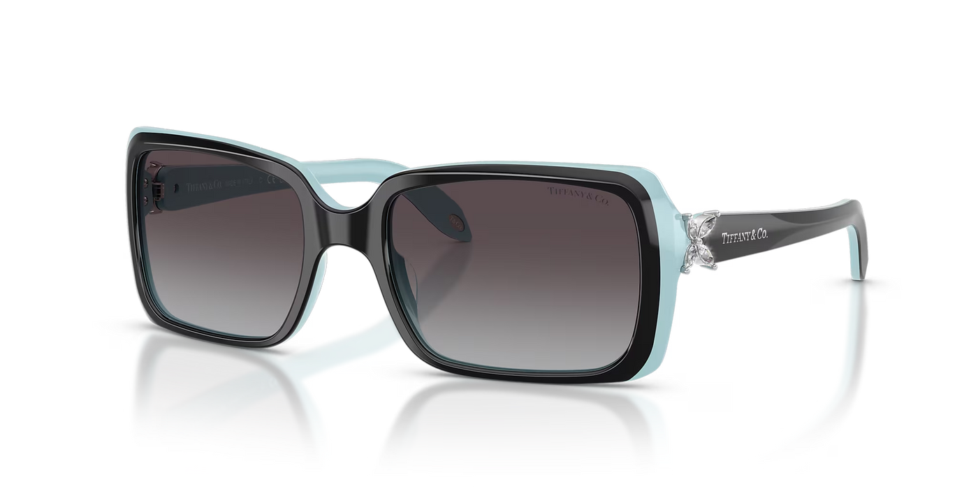 Tiffany TF4047B-Sunglasses-Black on Azure-Grey Gradient-