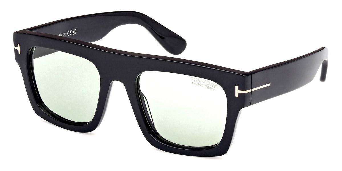 Tom Ford FT0711 Fausto-Sunglasses-Shiny Black-Green-